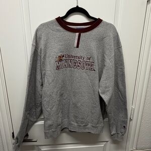 Size L - VTG Champion Athletic Minnesota Gophers Crewneck University Embroidered